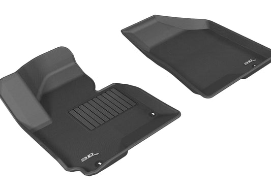 Black 3D MAXpider rubber floor mat for 2014-2016 Kia Sportage and Hyundai Tucson first row, durable automotive interior accessory.