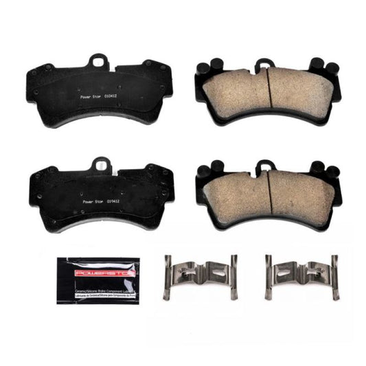 PowerStop Z23 Evolution Sport brake pads with hardware for front of 2007-2015 Audi Q7, high-performance brake system component.