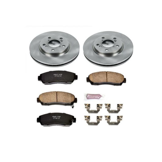 PowerStop OE front brake kit for Honda Odyssey 2005-2010, includes brake rotors and pads for reliable stopping power.