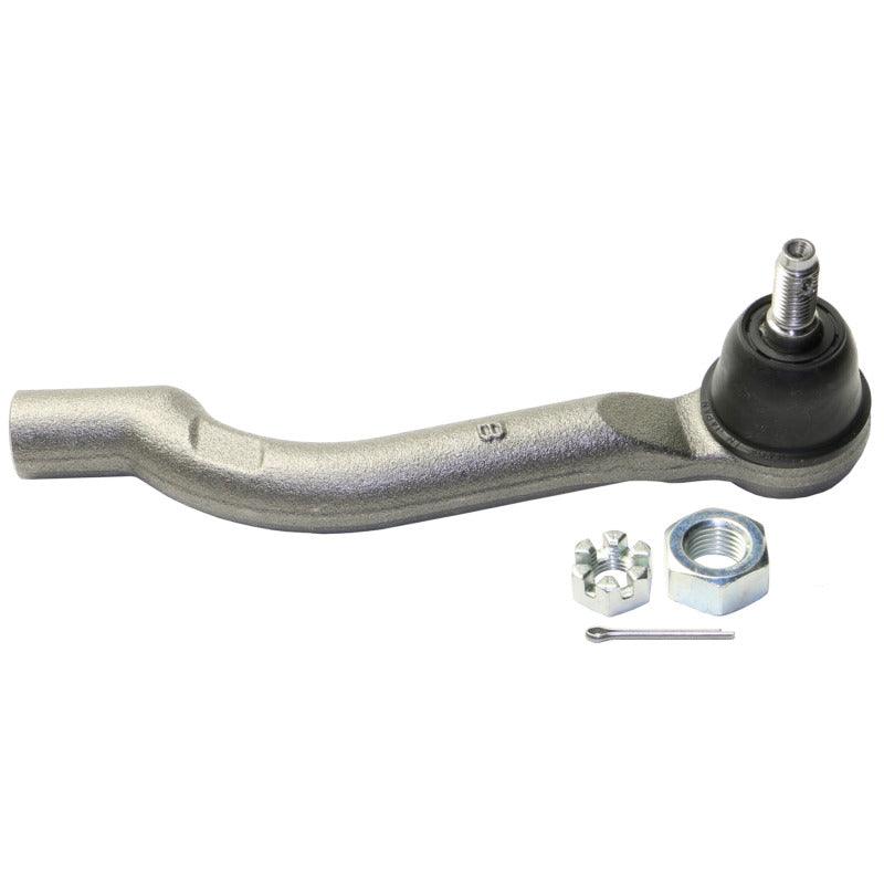 Moog front left outer tie rod end for 2014-2015 Nissan Rogue Select, showing the metal component with threaded end.