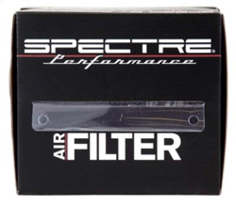 Spectre adjustable conical red air filter, 5-1/2 inches tall, fits 3 to 4-inch tubes, universal fit for automotive air intake systems.