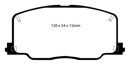 EBC Redstuff front brake pads for Lexus ES250 2.5, performance brake pads designed for enhanced stopping power.