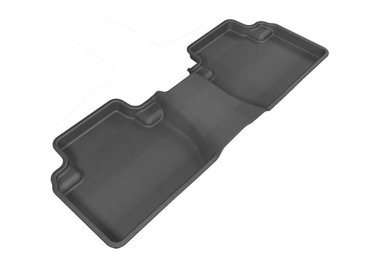 Black 3D MAXpider rubber floor mats for 2007-2019 Mitsubishi Outlander Kagu second row, durable automotive interior protection