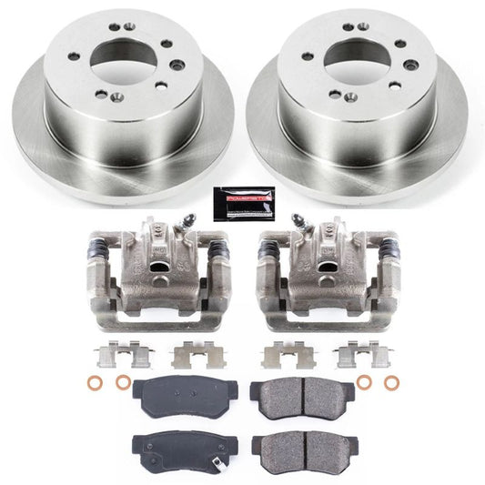 PowerStop rear Hyundai Elantra brake kit with calipers, OE-style brake components for 2007-2010 models.