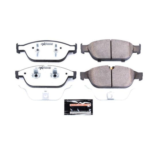 PowerStop Z26 street brake pads for 2016-2018 Audi A6, showing front brake pads with hardware for performance braking.