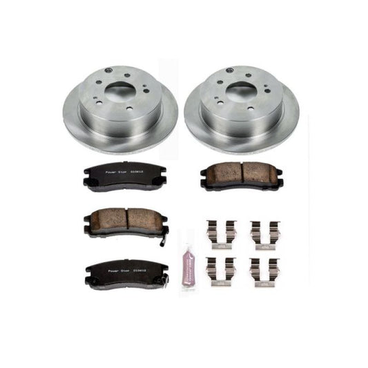 PowerStop OE rear brake kit for Mitsubishi Eclipse 2006-2012, includes brake pads and rotors for reliable stopping power.