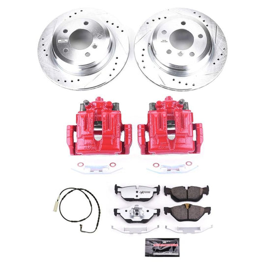 PowerStop 07-10 BMW 328i rear Z26 Street Warrior brake kit with performance calipers and rotors, designed for enhanced stopping power.