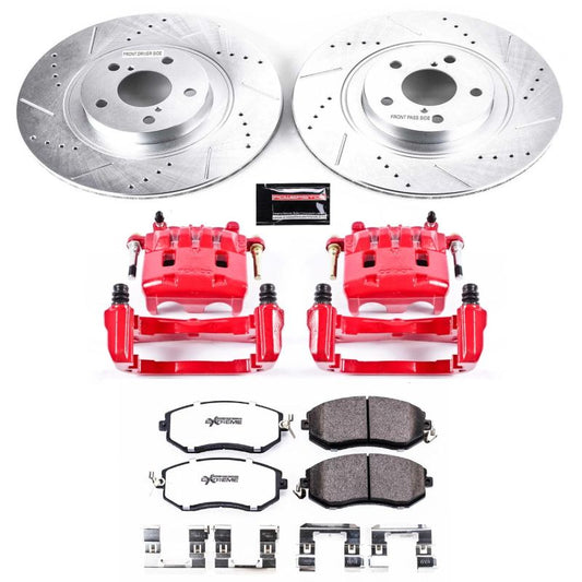 PowerStop Z26 Street Warrior brake kit with front calipers for 2016-2017 Subaru Crosstrek, performance brake upgrade.