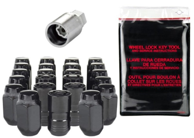 McGard SplineDrive Tuner 23-piece Jeep JL lug nuts install kit with locks and cone tool in black, including M14x1.5 and 22mm hex.