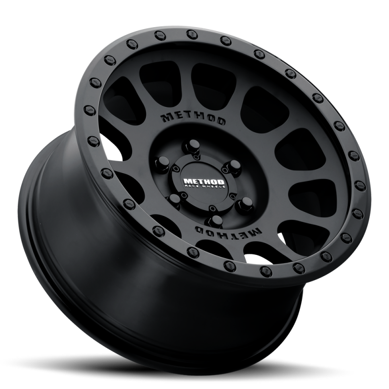Method MR305 NV matte black and gloss black lip cast wheel, 18x9 inches, 18mm offset, 8x170 bolt pattern, 130.81mm bolt circle