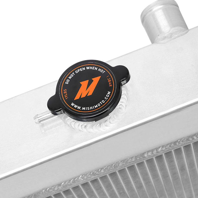 Mishimoto Chevrolet Bel-Air 50-54 X-Line aluminum radiator with polished fins and sturdy mounting brackets.