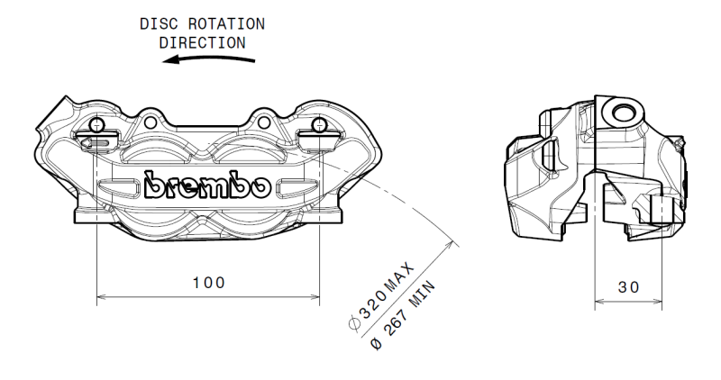 Brembo 08-10 Ducati 848/07-08 Monster 695/2014 Monster 696 ABS P4.32 Brake Caliper - Front Left