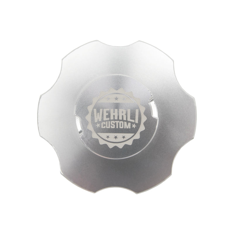 Wehrli 11-25 Ford Power Stroke 6.7L billet aluminum oil fill cap on clear anodized oil fill tube for diesel engine maintenance