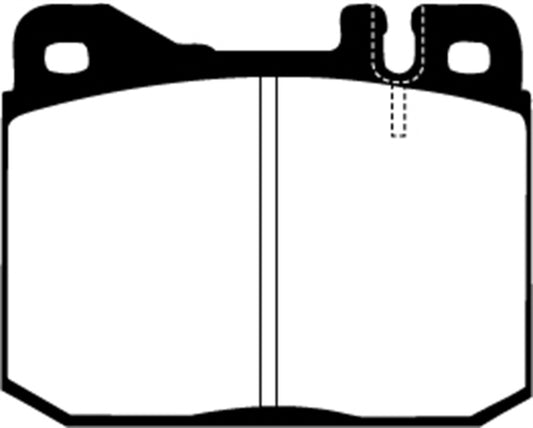 EBC Greenstuff front brake pads for Mercedes-Benz 230 (76-79) model, performance brake pads with green friction material