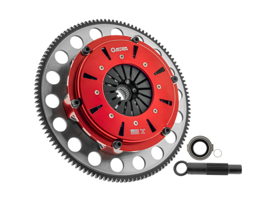 Action Clutch 06-07 Mazda MazdaSPEED6 twin disc race clutch kit with flywheel, 7.25-inch size, designed for high-performance driving.