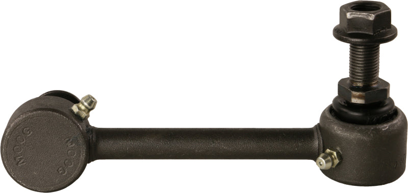 Moog rear right sway bar endlink for 2017-2019 Honda Ridgeline, showing the metal link with rubber bushings attached