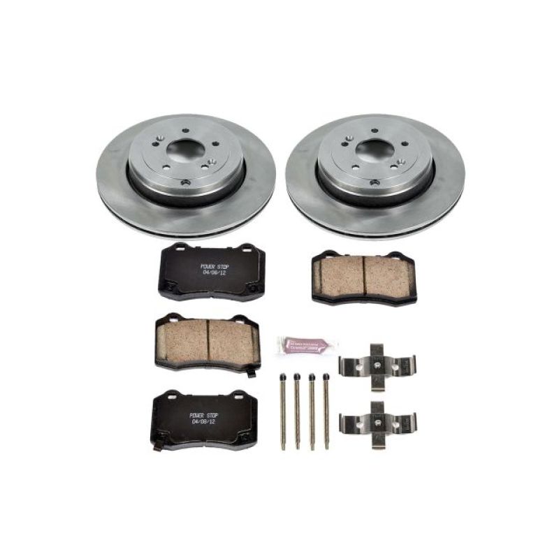 PowerStop OE rear brake kit for Hyundai Genesis Coupe 2010-2016, includes brake pads and rotors for enhanced stopping power.