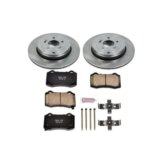 PowerStop OE rear brake kit for Hyundai Genesis Coupe 2010-2016, includes brake pads and rotors for enhanced stopping power.