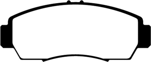 EBC Redstuff front brake pads for 2006-2011 Acura CSX performance brake upgrade, showing red ceramic friction material.