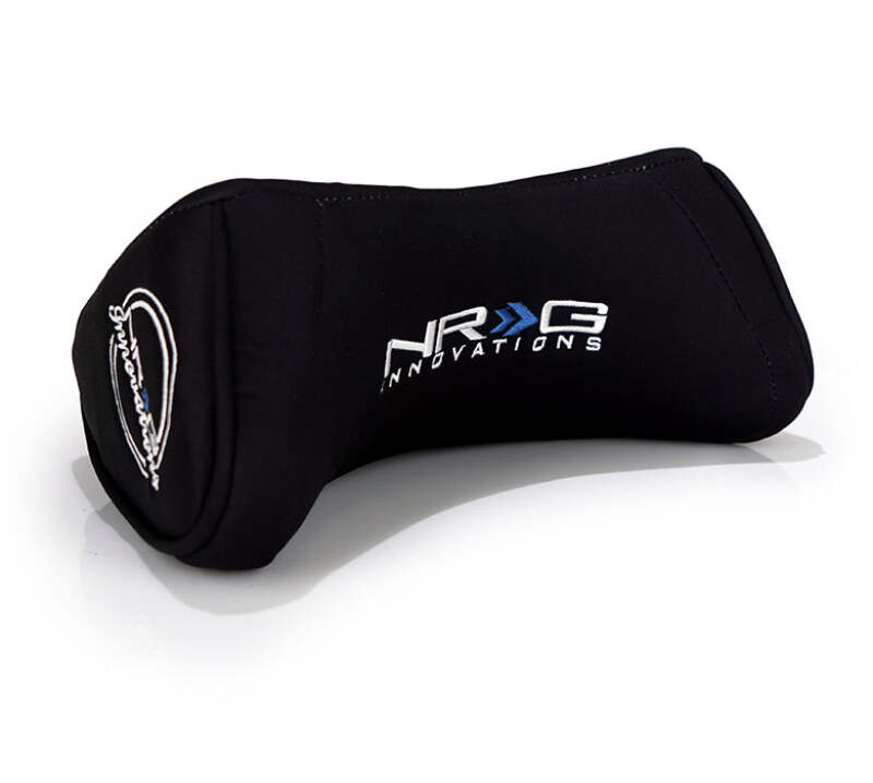 NRG memory foam neck pillow in black, designed for comfort in any seat, supports neck and head during travel or relaxation.