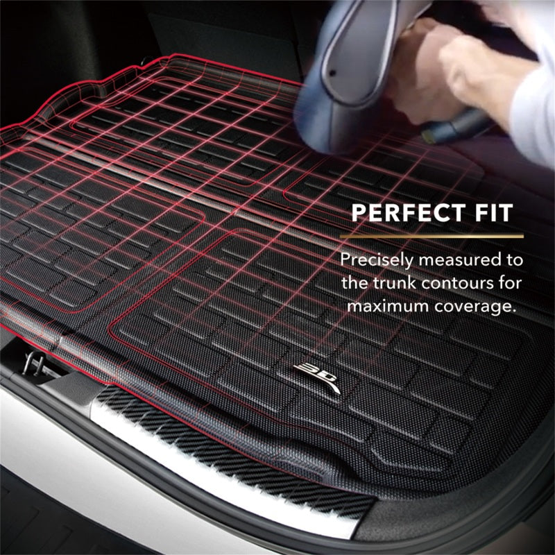 Black 3D MAXpider cargo liner for BMW X7 G07 2019-2021, rubber floor mat protecting the rear second-row cargo area.