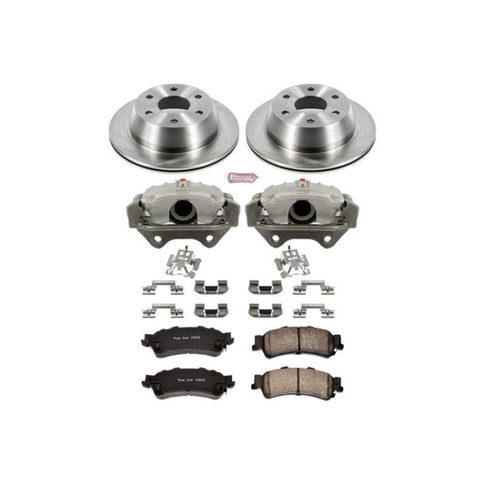 PowerStop rear OE brake kit with calipers for Chevrolet Silverado 1500 2003-2006, featuring brake rotors and calipers.