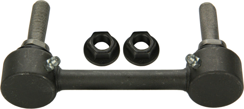 Moog 11-22 Dodge Durango rear sway bar endlink with metal ball joint and rubber boot, vehicle suspension component.