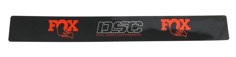 Black FOX decal with orange logo, 7/8 inch shaft, designed for hardware applications, size 5.560 x 0.670 inches.