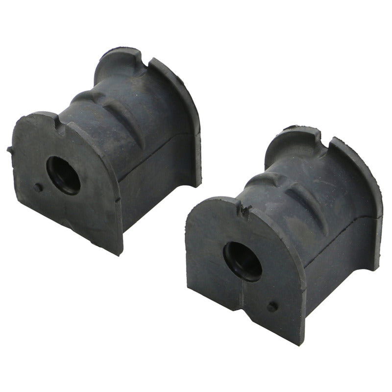 Moog Ford Escape rear sway bar bushing, durable rubber suspension component, installed on the vehicle's rear frame for stability.