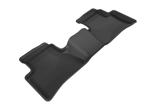 Black 3D MAXpider rubber floor mats for second row of 2018-2019 Toyota C-HR, featuring textured surface and custom fit.