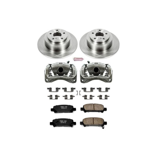 PowerStop Subaru Baja rear brake kit with calipers, OE style, featuring brake rotors and pads for reliable stopping power.