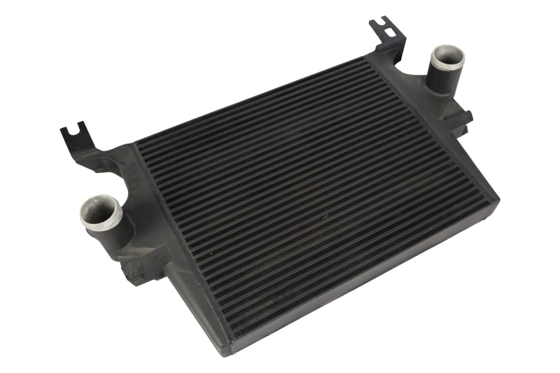 CSF 08-10 Ford Super Duty 6.4L Turbo Diesel intercooler, charge-air cooler with metal fins and inlet and outlet connections.