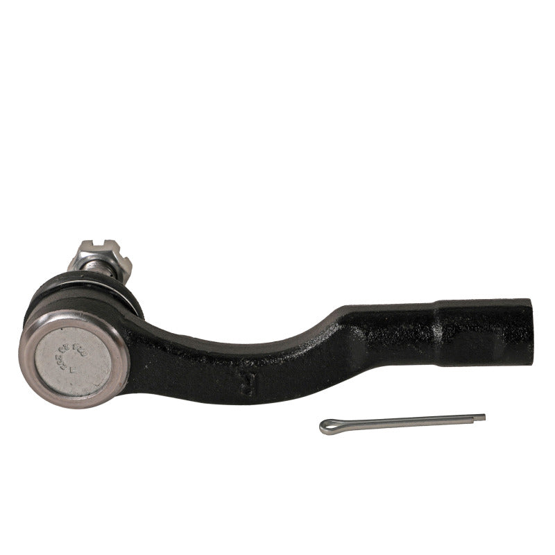 Moog Subaru Legacy 2015-2019 front right outer tie rod, automotive suspension component with metal rod and ball joint.