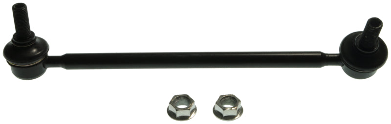Moog Lexus ES350 2010-2012 front left sway bar link, also known as sway bar endlink, showing metal component with bushings