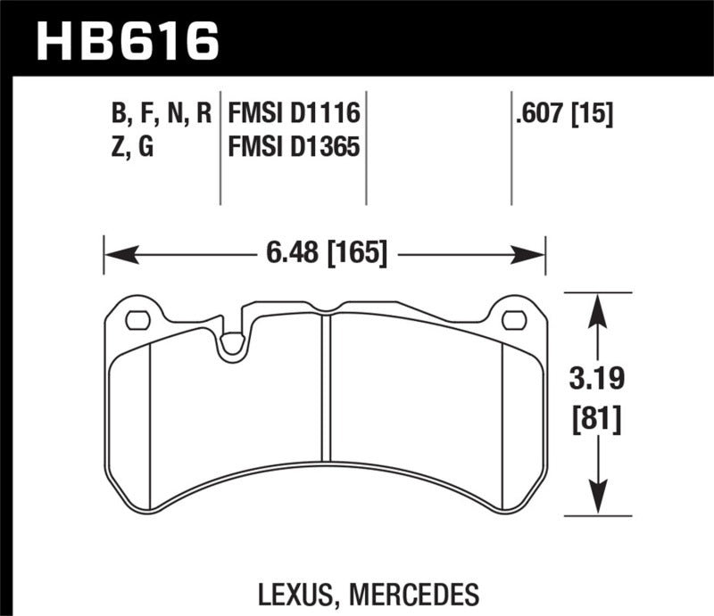 Hawk Performance Ford Mustang GT500 HPS 5.0 street front brake pads, high-performance brake pads for Ford Mustang GT500.