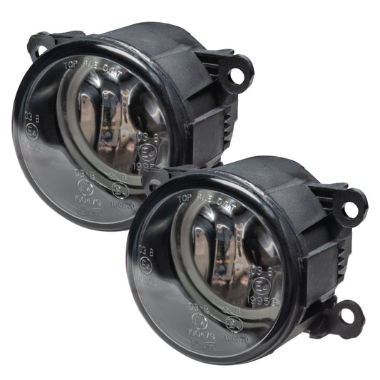 Oracle Nissan Frontier 05-17 chrome bumper fog lights with ColorSHIFT SMD LEDs, showcasing bright, colorful illumination on the vehicle.