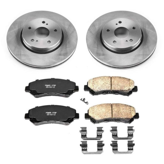 PowerStop OE front brake kit for 2010-2013 Suzuki Kizashi, includes brake rotors and pads for optimal stopping power.
