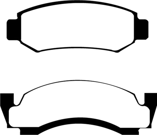 EBC 74 Amc Ambassador 5 Ultimax2 front brake pads for OE brake system, showing the brake pad set with metal backing and friction material.