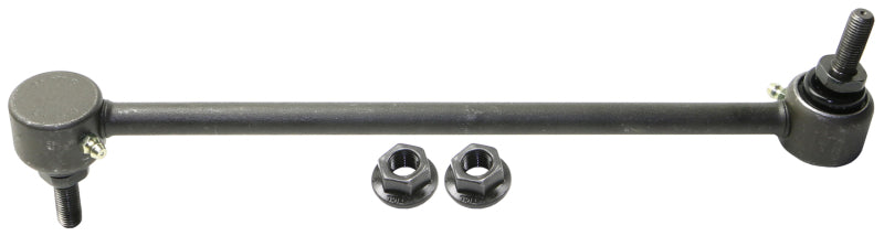 Moog Fiat 500L front sway bar link, 14-20 model, showing the metal endlink with mounting hardware for suspension stability.