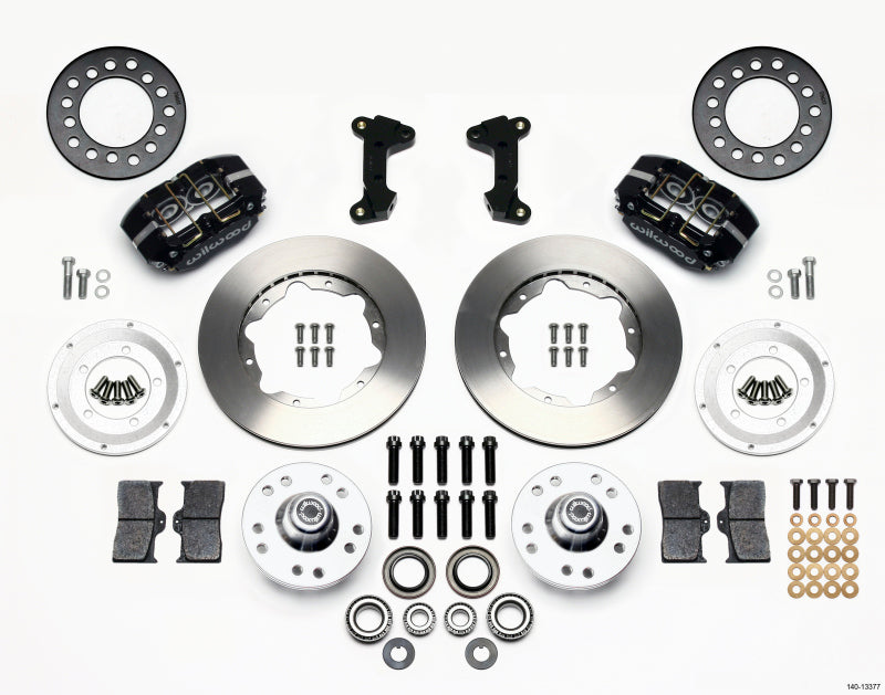 Wilwood Dynapro Dust-Boot Front Kit with 11-inch disc brake setup for Pinto/Mustang II disc spindle, part of big brake kits.
