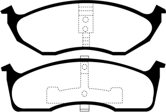 EBC Redstuff front brake pads for Chrysler 300M 3.5, high-performance brake pads with red friction material.