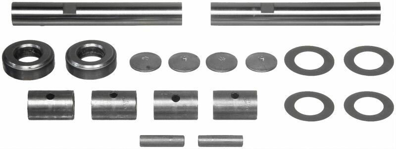 Moog 63-64 Jeep Utility Wagon king pin set with bushing kits, featuring metal components and bushings for vehicle suspension repair