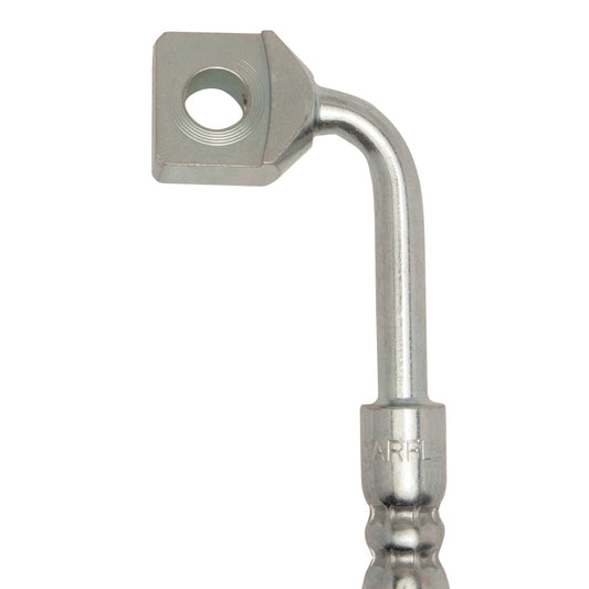 DFC Chevrolet Camaro front right brake hose from the brake line kit, showing flexible rubber and metal fittings.