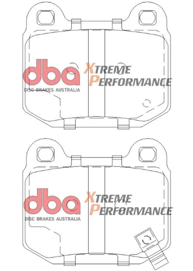 DBA performance brake pads for 2003-2006 EVO, 2004-2009 STI, 2003-2007 350Z, G35 with Brembo XP650 rear brake pads