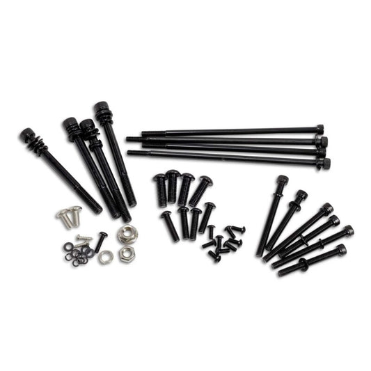 ARB winch replacement body fastener hardware kit in black, includes screws and brackets for winch installation and repair.