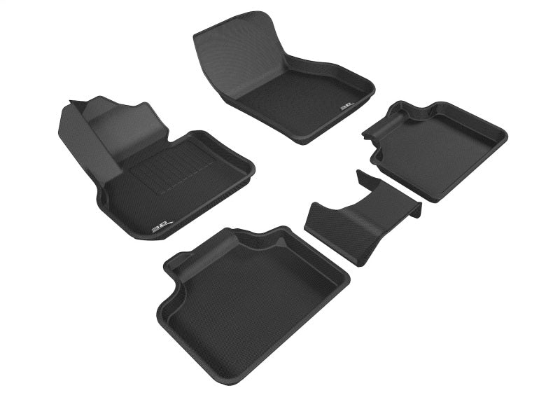 3D MAXpider black rubber floor mats for Mini Countryman F60, full set with 3D textured design and custom fit.