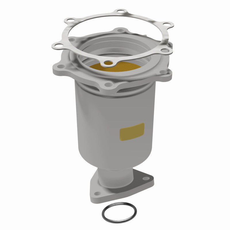 MagnaFlow catalytic converter for 1997 Infiniti QX4 3.3L, direct fit automotive exhaust part, metallic with mounting brackets.