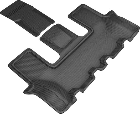 Black 3D MAXpider rubber floor mats for 2021 Kia Sorento 6-Seat Kagu 3rd row, providing durable protection and custom fit.