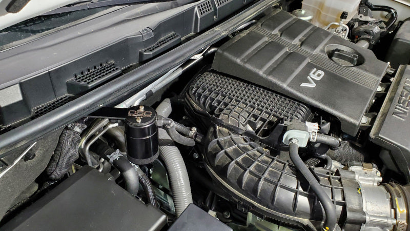 J&amp;L 2022-2026 Nissan Frontier 3.8L V6 Passenger Side Oil Separator 3.0 - Black Anodized