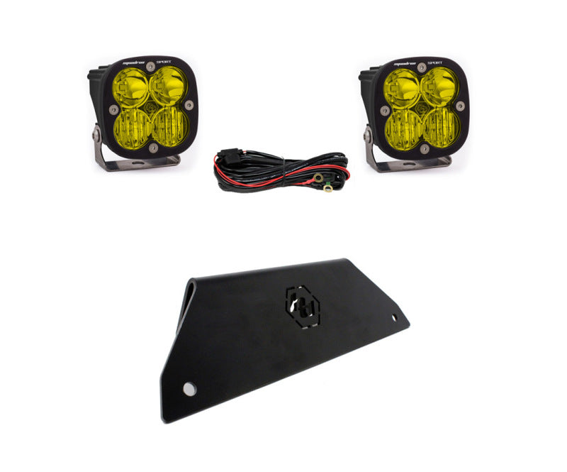 Baja Designs Polaris RZR Pro XP lower bumper LED light kit with amber light bars, designed for off-road adventure and durability